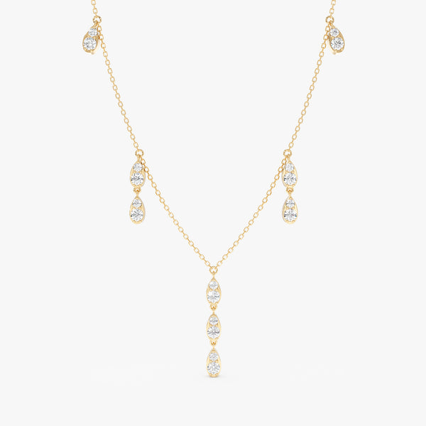 Diamond Droplets Station Necklace, Luella