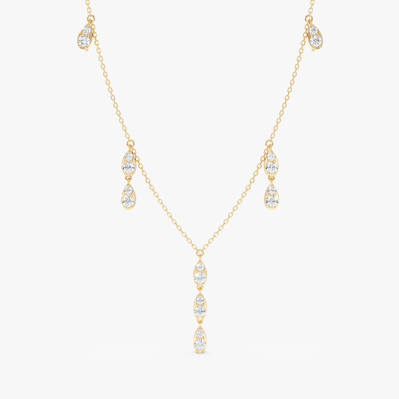 Diamond Droplets Station Necklace, Luella