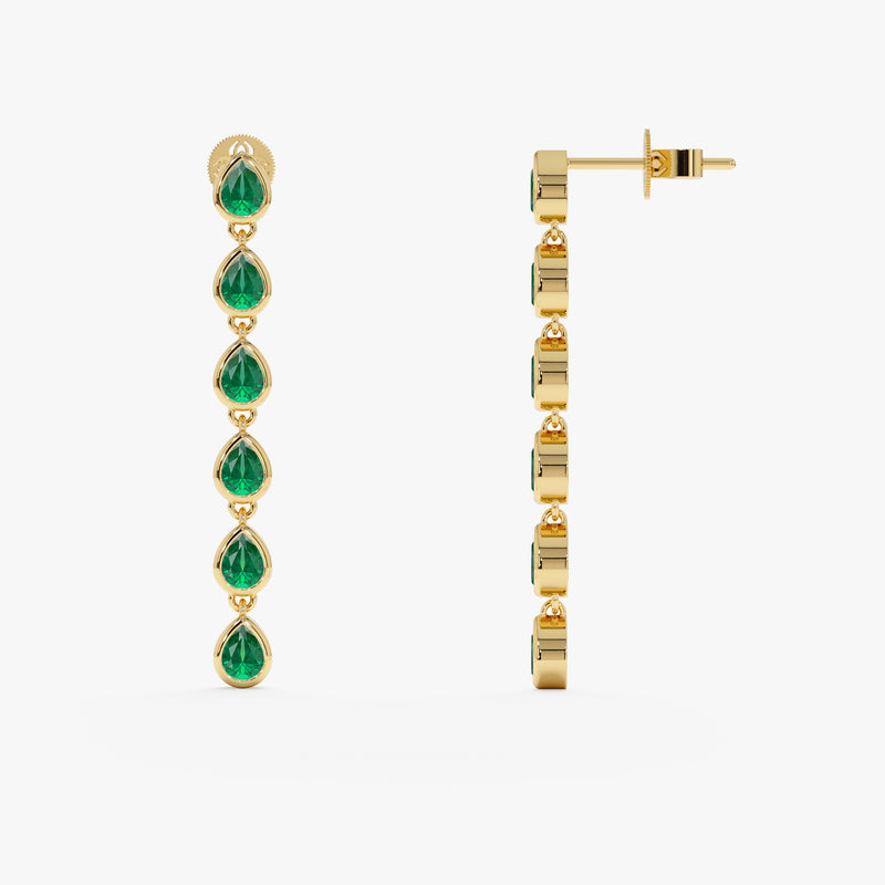 Stacked Emerald Dangle Earrings, Heather