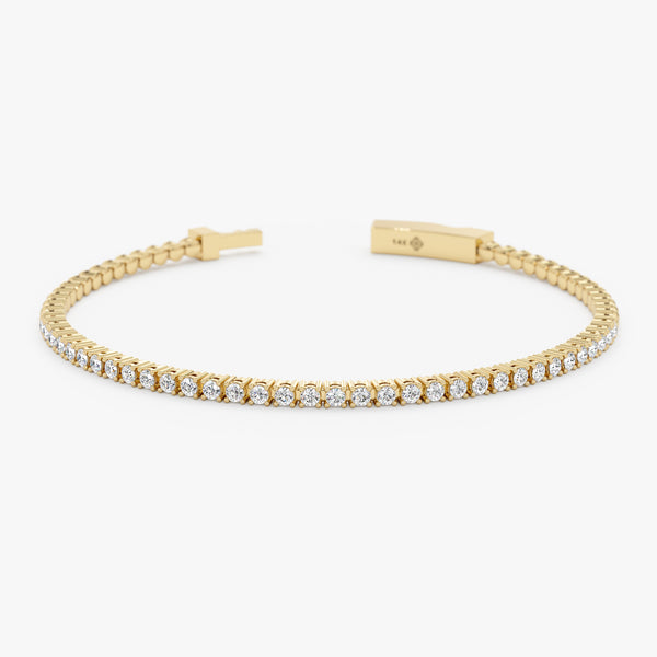 yellow gold diamond tennis bracelet