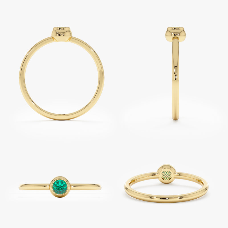 Dainty Gold Emerald Ring, Frances