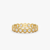 18k yellow gold diamond wedding band