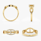 Gold Diamond Chain Link Ring, Bexley