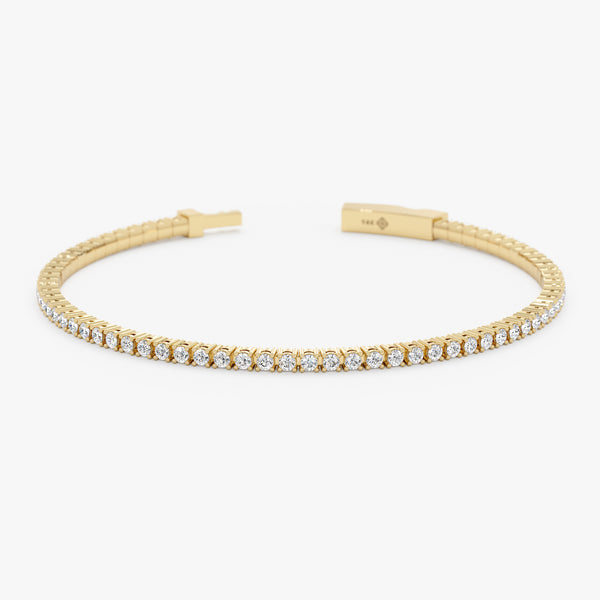 handmade yellow gold tennis bracelet