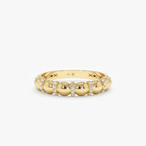 14k solid gold bubble ring with diamonds