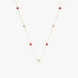 Ruby Diamond Station Necklace, Colette