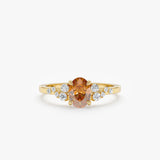 yellow 14k or 18k gold citrine diamond engagement ring