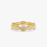 Yellow Gold Diamond Twisted Ring