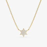 Yellow Gold Diamond Star of David Necklace