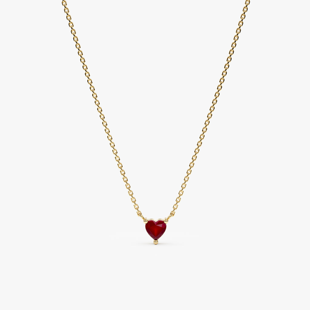 Solid 10k gold and ruby 2024 heart Pendant