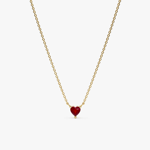 Elsa Necklace with Heart Ruby | 0.85 carats Heart Ruby Heart Pendant in 14k  White Gold | Diamondere