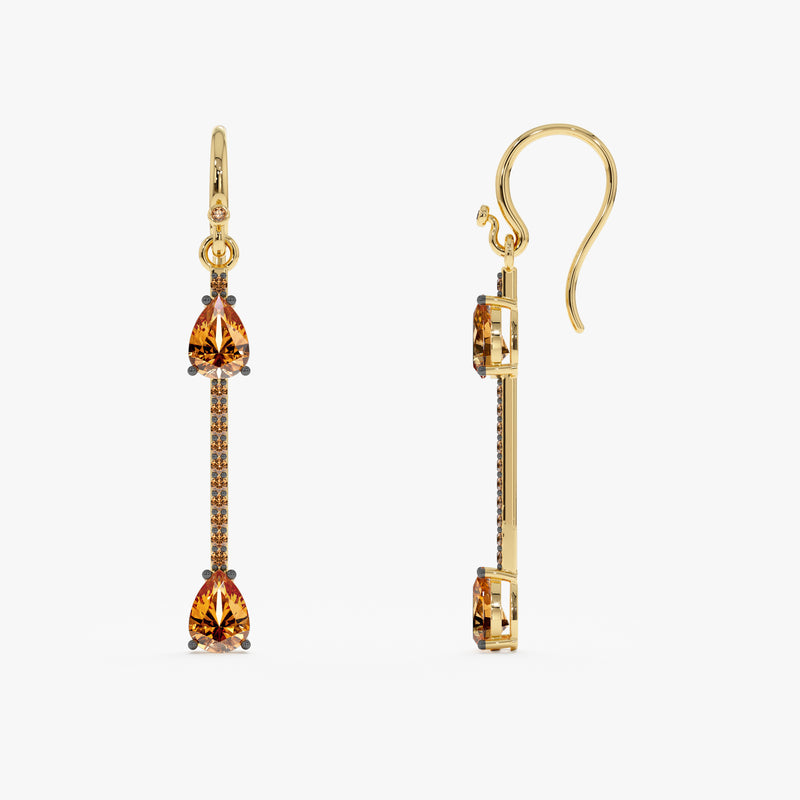 Citrine Dangle Earrings, Amiyah