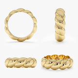 Solid Gold Croissant Ring, Barbara