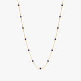 yellow gold september birthstone sapphire necklace