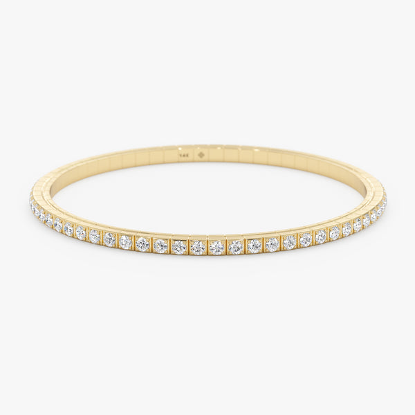 14k Yellow Gold Diamond Tennis Bracelet