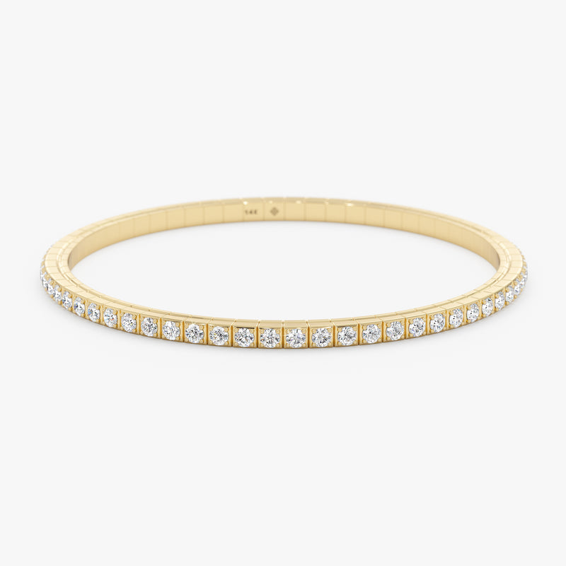 14k Yellow Gold Diamond Tennis Bracelet