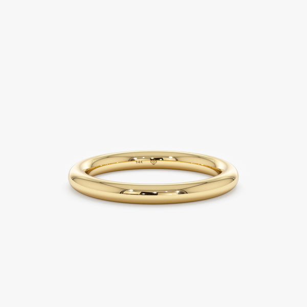 2.5 mm solid 14k gold bold wedding band