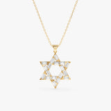 Baguette Diamond Star of David Pendant Necklace, Batya