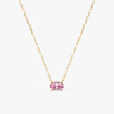 14k Gold Pink Sapphire Pendant Necklace