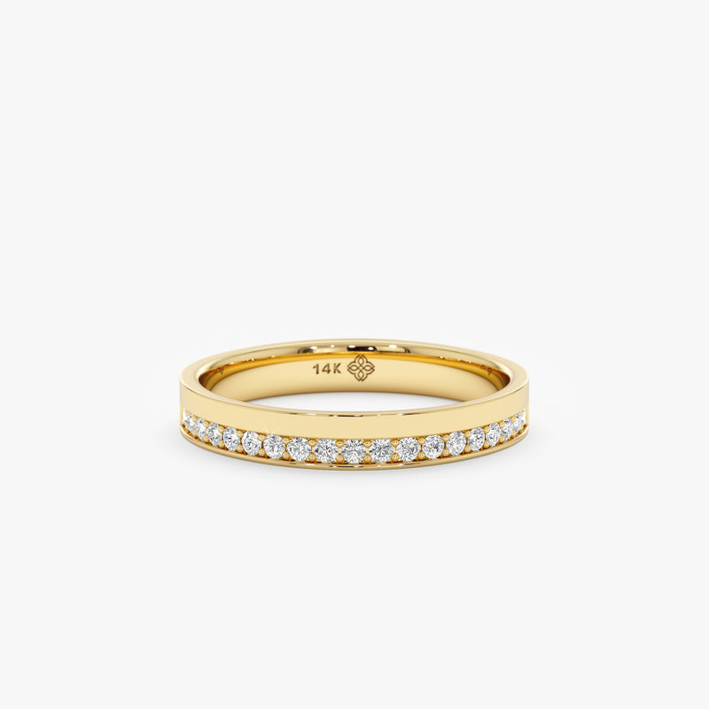 yellow gold natural diamond band