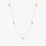 yellow gold diamond station necklace