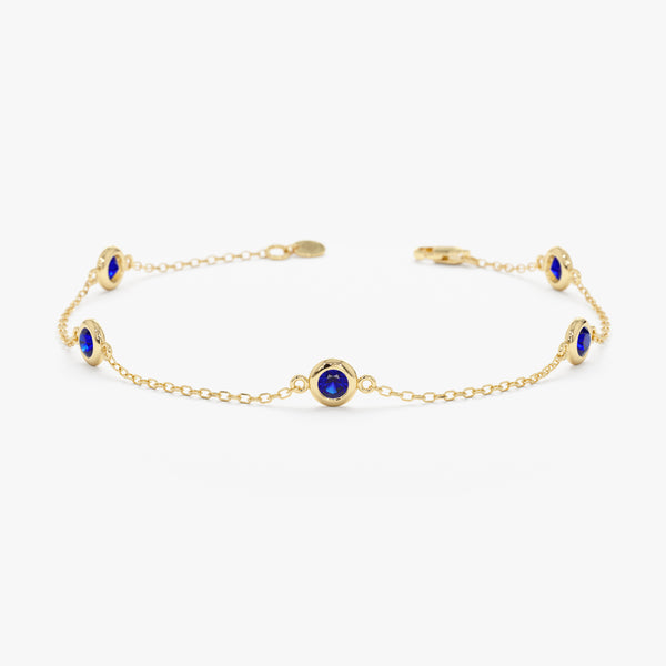 Blue Sapphire Station Bracelet, Tanya