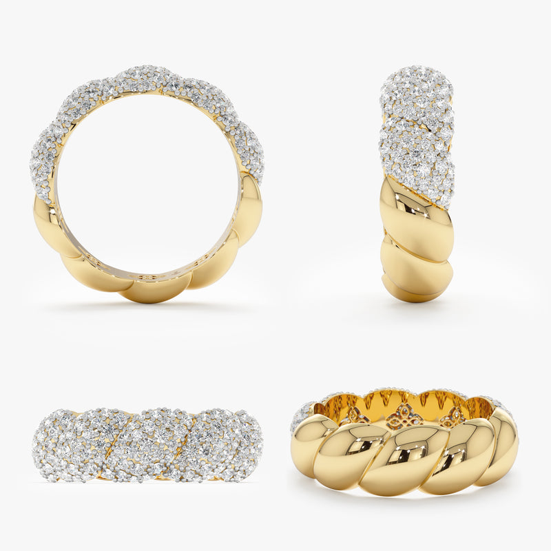 Pave Diamond Croissant Ring, Barbara