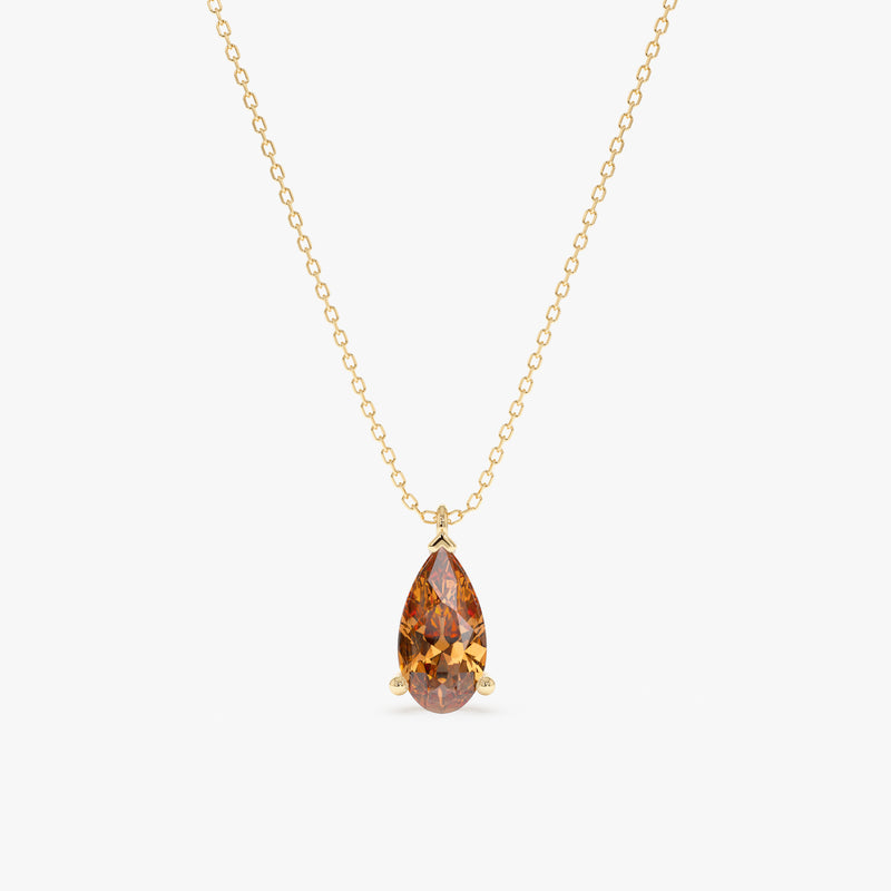 Pear Cut Citrine Pendant