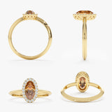 Citrine Diamond Cocktail Ring, Khadija