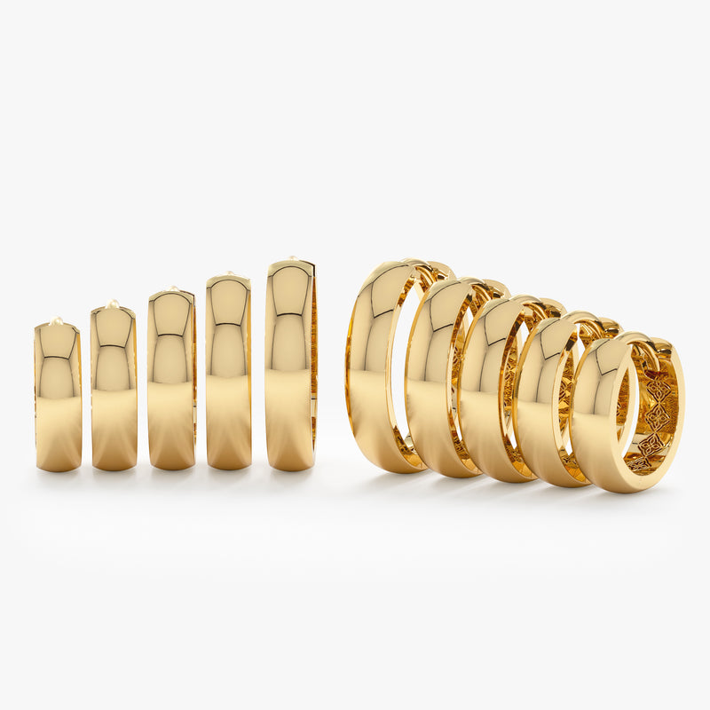 solid gold classic hoop earrings