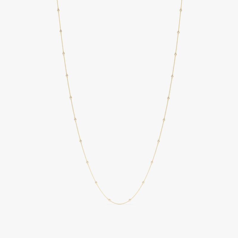 long yellow gold diamond by the yard necklace