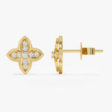 Diamond Flower Stud Earrings, Everlyn