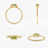 Peridot Diamond Engagement Ring, Waverly