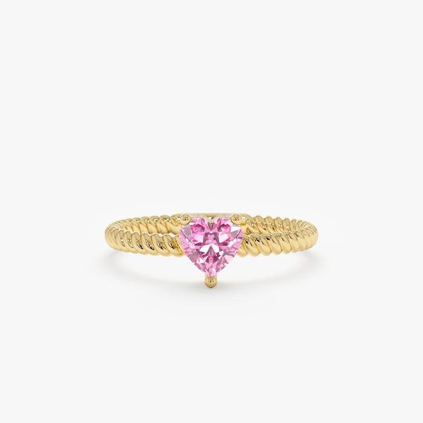 natural pink stone gold band