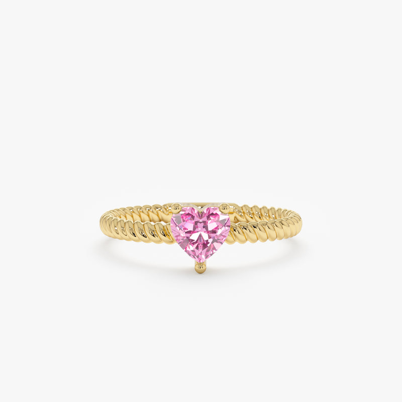 natural pink stone gold band