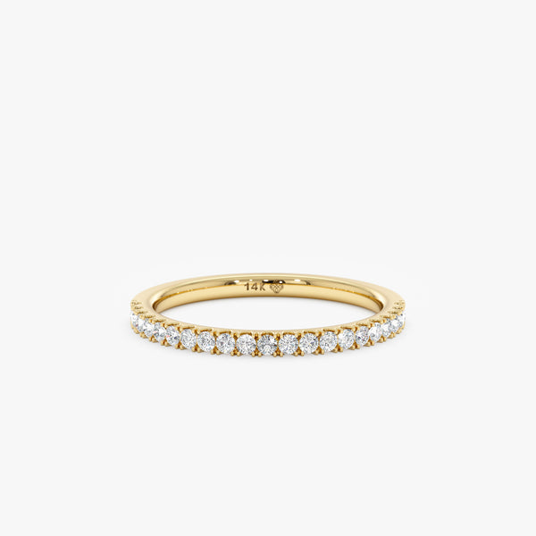 diamond half eternity wedding band in yellow gold