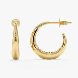 Graduated Plain Yellow Gold Hoops