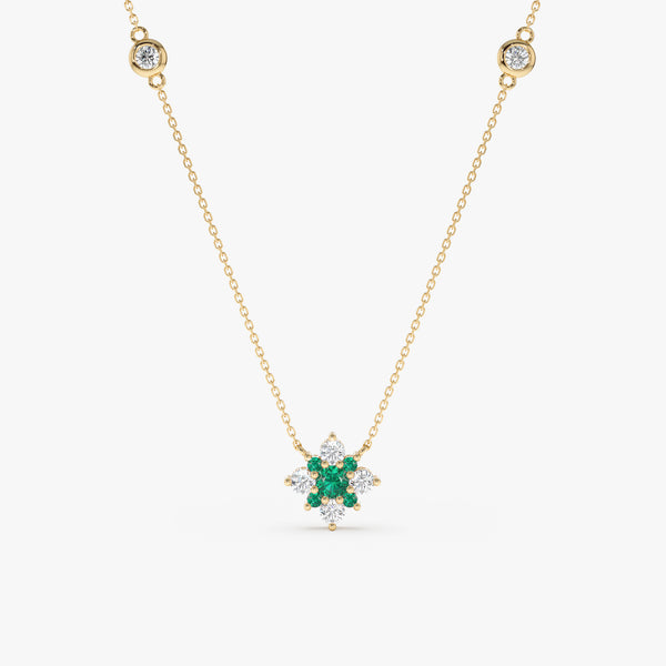 Emerald Diamond Clover Necklace, Deborah