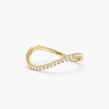 handmade diamond eternity nesting ring in solid gold