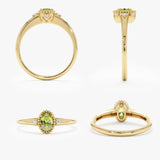 solid gold peridot and diamond ring