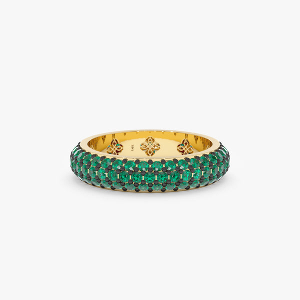 Emerald Paved Dome Ring, Gem