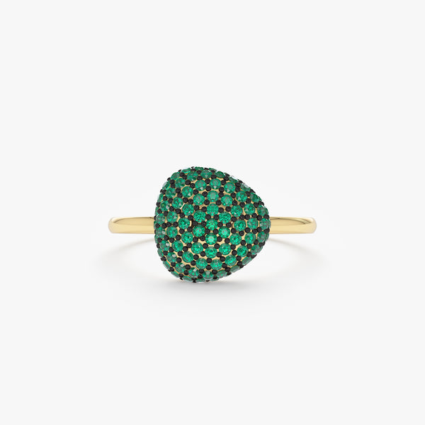 Pave Emerald Ring