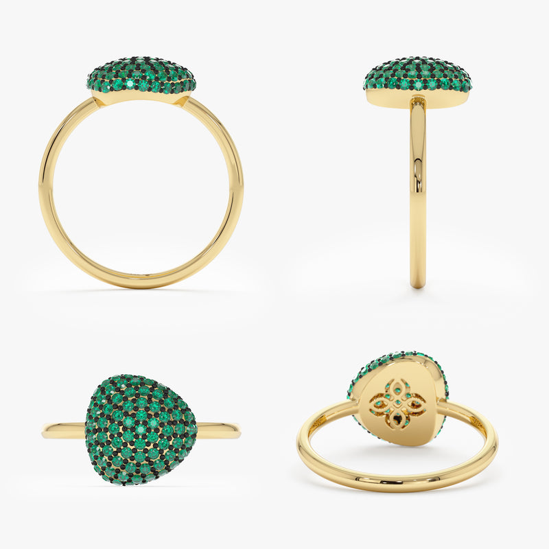 Statement Emerald Pave Ring, Holly