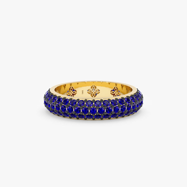 Blue Sapphire Dome Eternity Ring, Gem