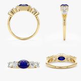 Lab Grown Diamond and Sapphire Ring, Meredith