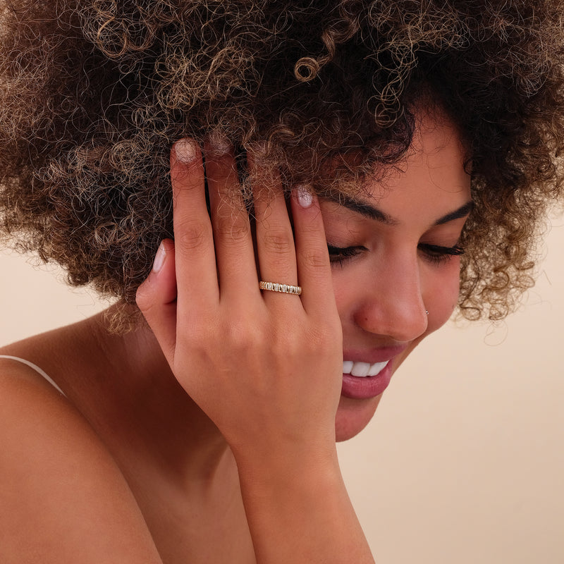 handcrafted in solid gold stacking ring