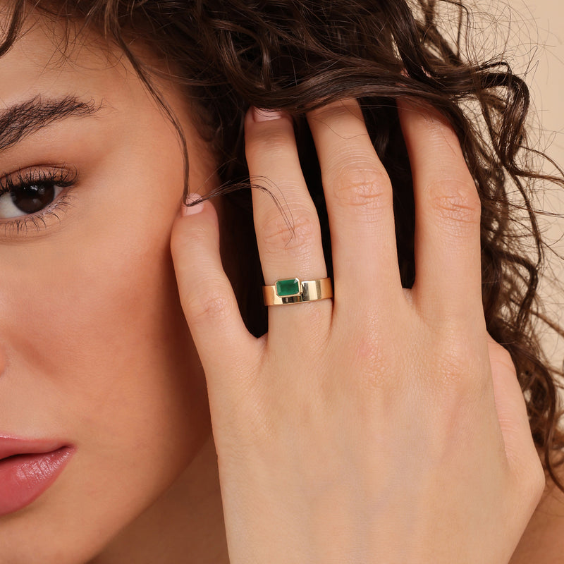 octagon emerald ring for may birthdays