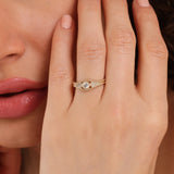 beaded milgrain frame texture ring with natural diamonds 