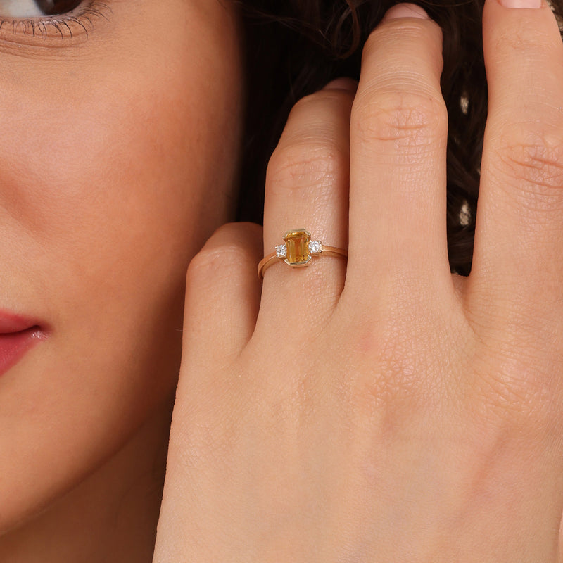 november birthstone citrine engagement ring with diamonds 