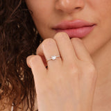 diamond cluster engagement ring in 14k gold